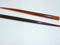 6" Hair sticks, brown horn end-drilled