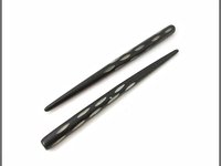 Pair of Bone Hair Sticks, 4-1/2 inches with Spotted Design, End-Drilled
