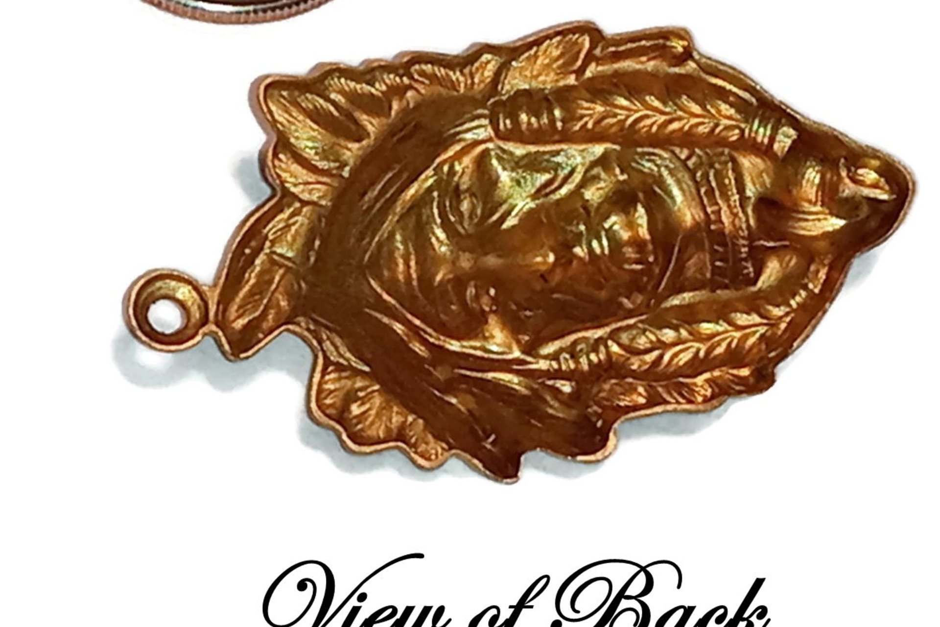 Native American Brass Stamping One Top Loop -Made in USA