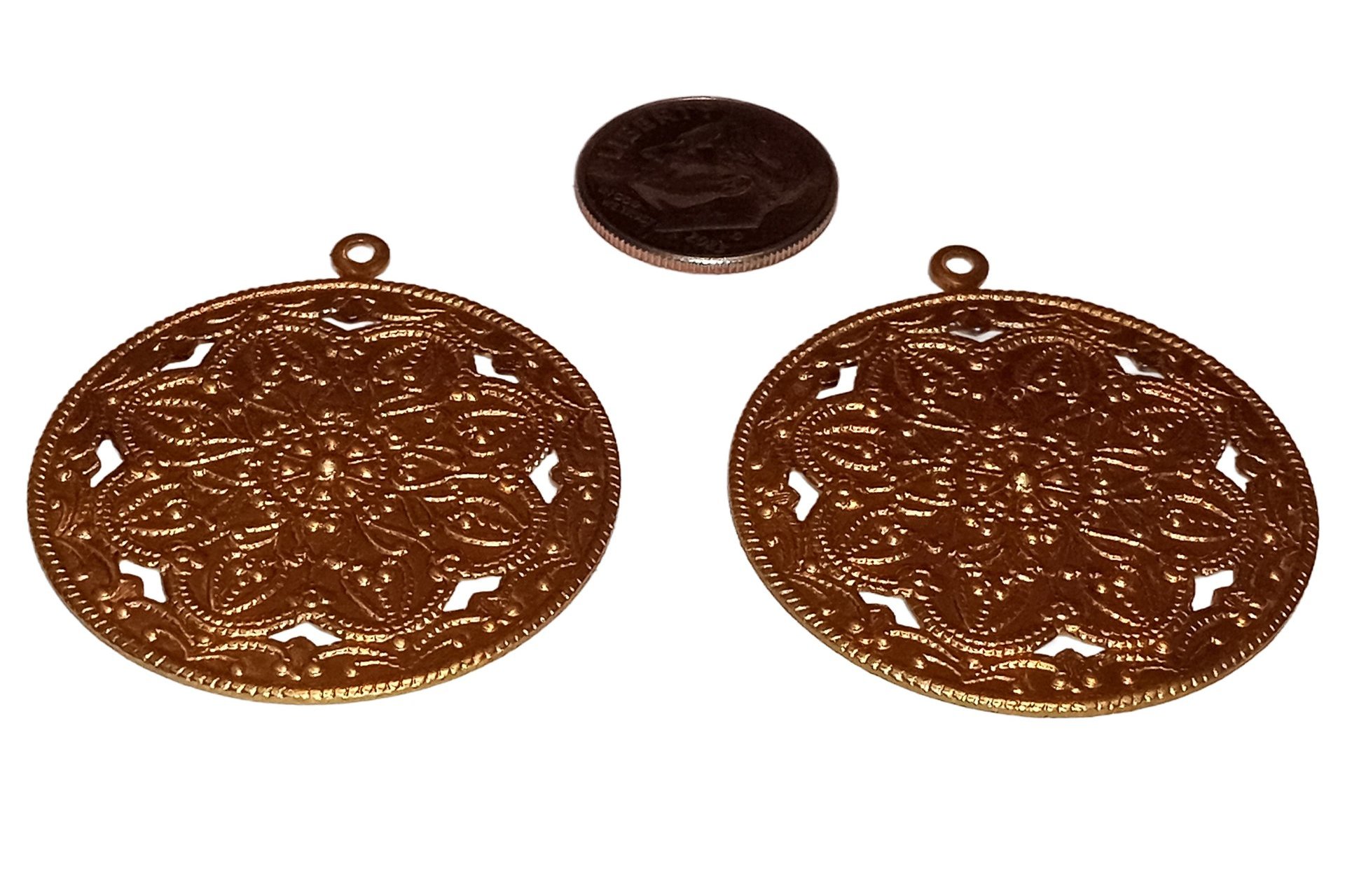 Large 35mm Brass Medallion Pendant - Made in USA