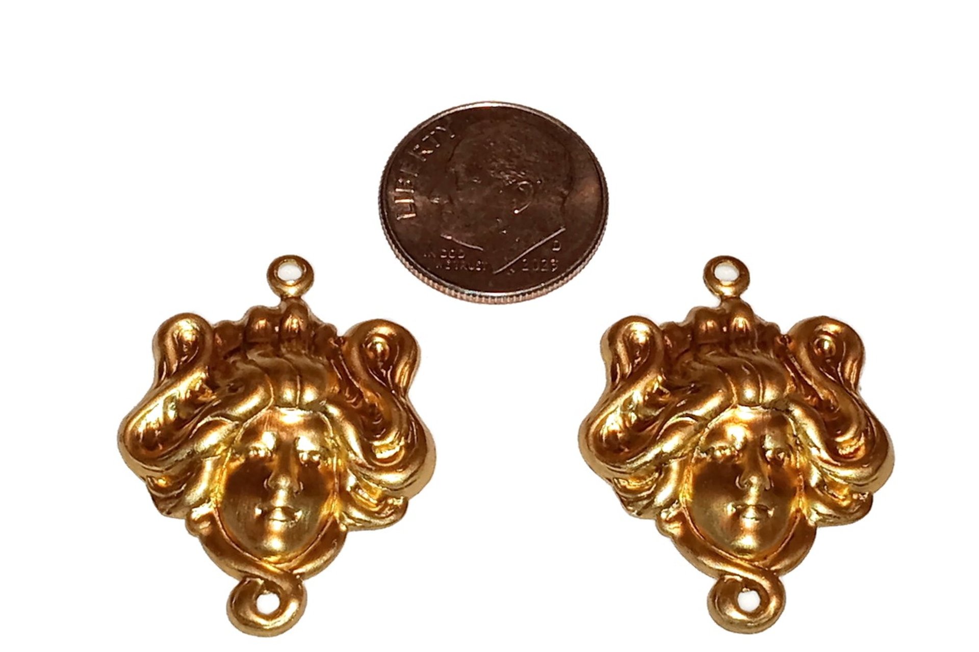 Brass Victorian Style Lady Connectors- 2 Loop -USA
