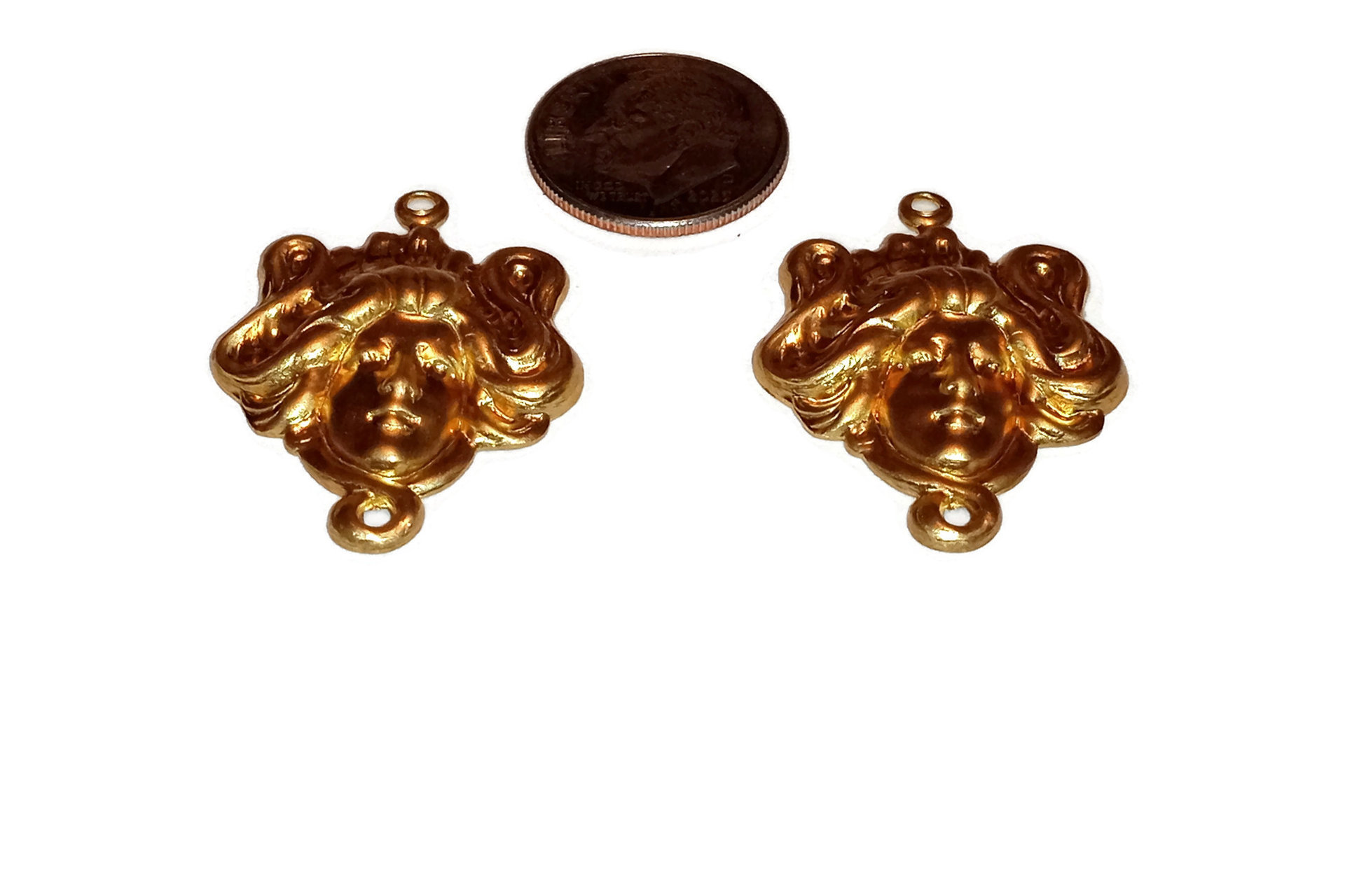 Brass Victorian Style Lady Connectors- 2 Loop -USA