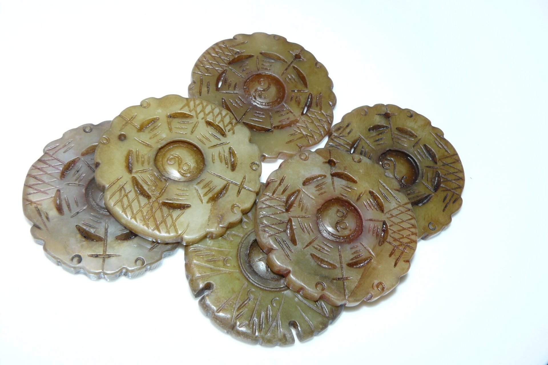 Large Jade Hand Carved Pendant  50mm