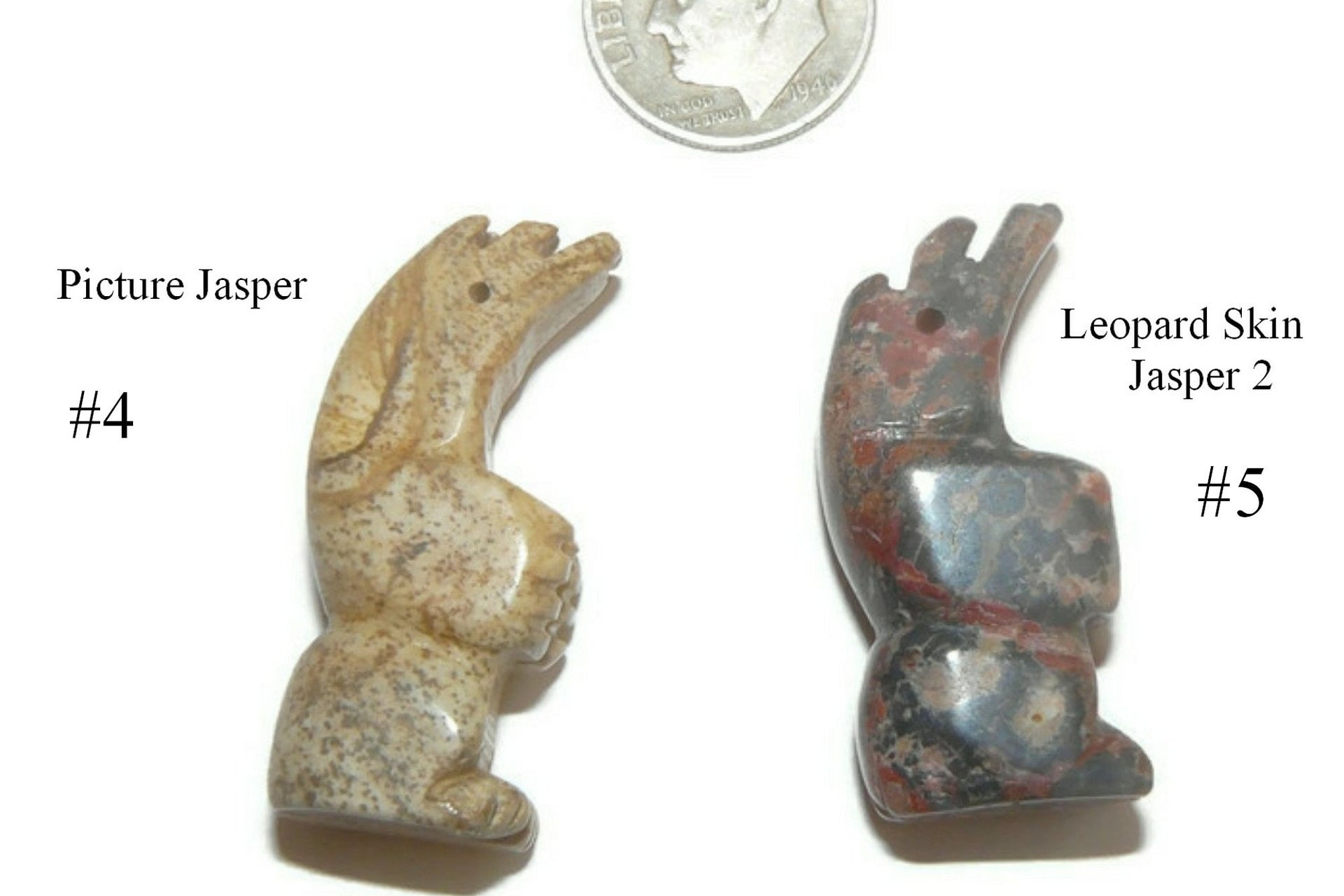 Large Standing Bear Focal Pendant Bead- Semi precious stone