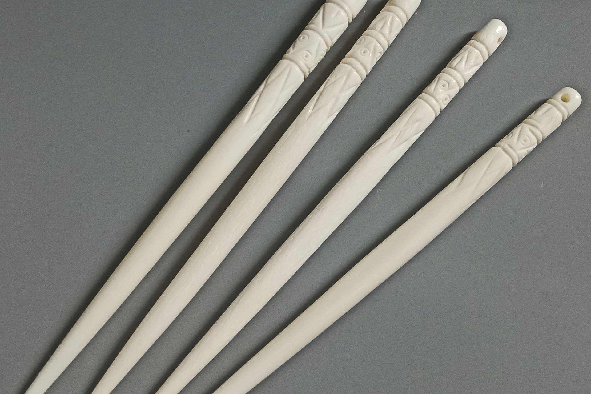 White Bone Tusk Hair Sticks -4 pieces per order