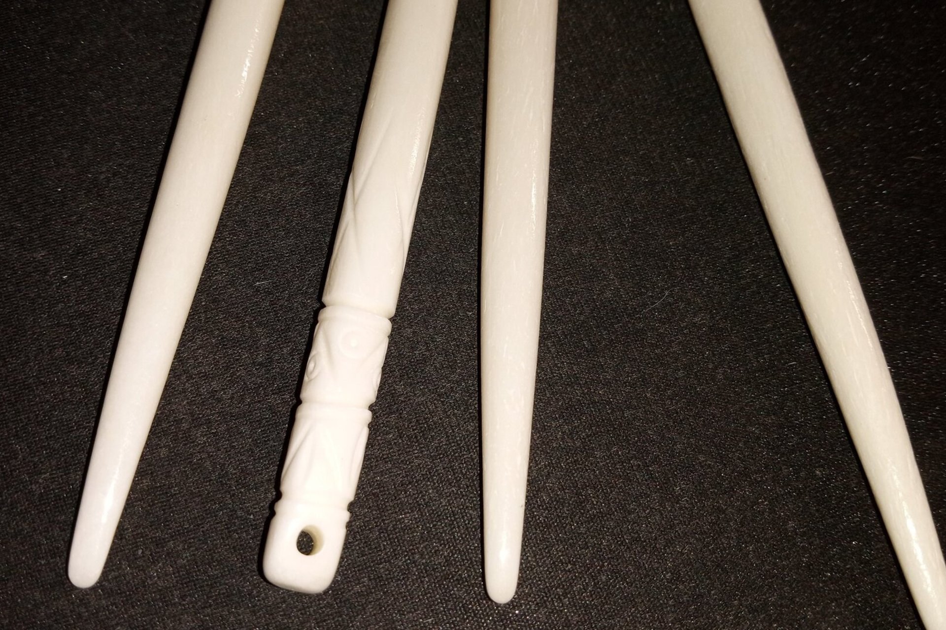 White Bone Tusk Hair Sticks -4 pieces per order