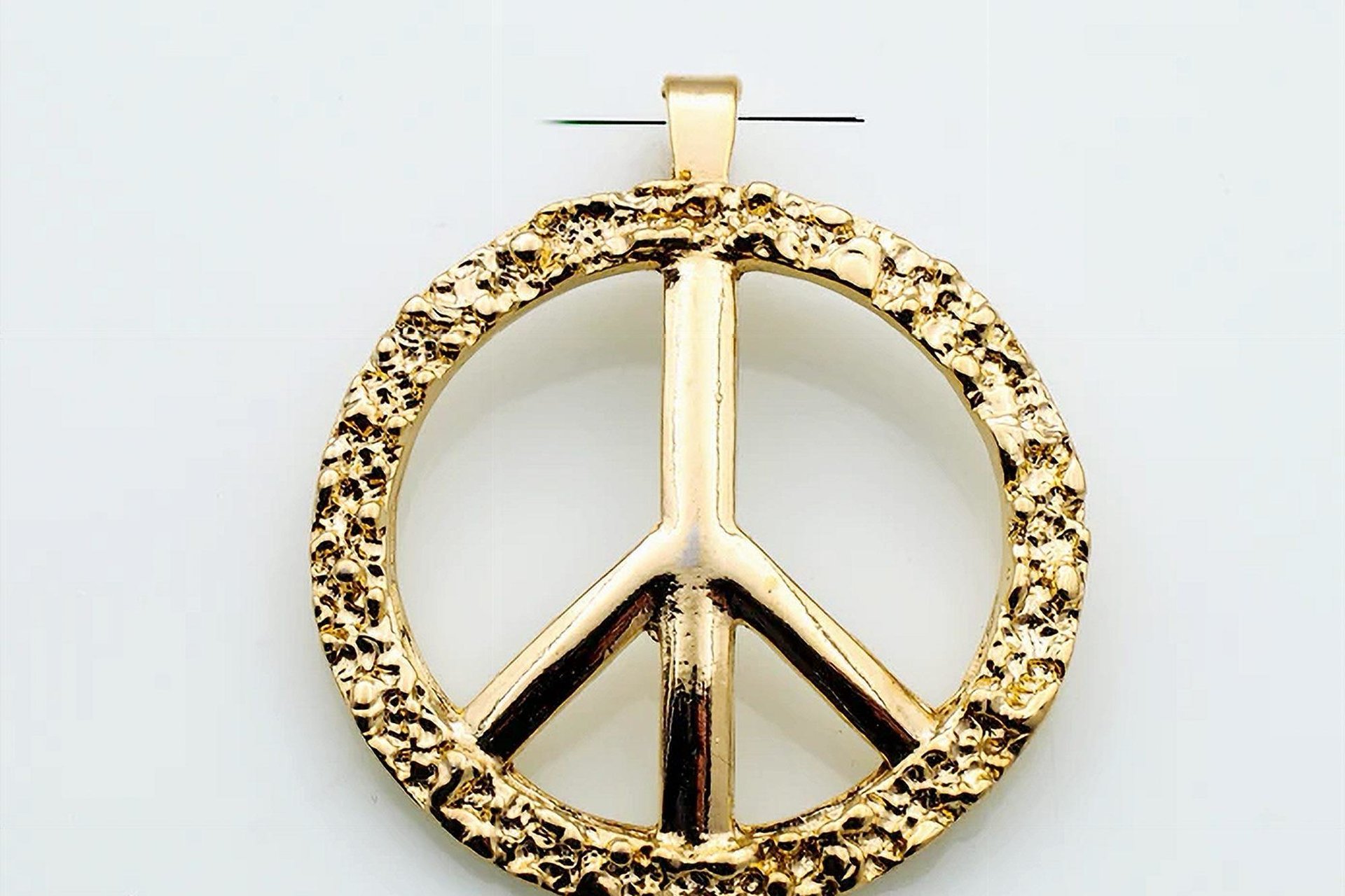 Gold Plated Fancy Peace Sign Pendant NOS