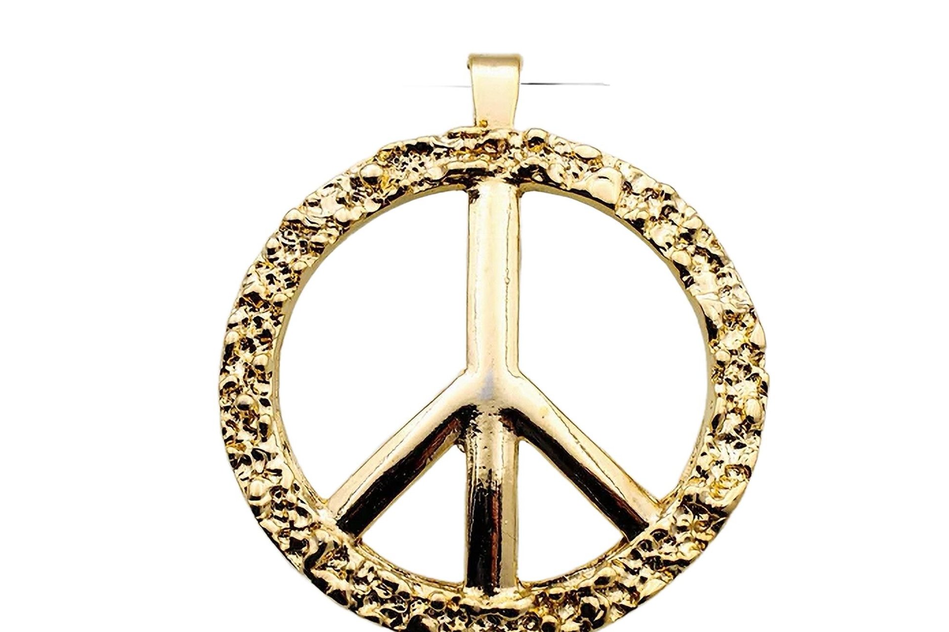 Gold Plated Fancy Peace Sign Pendant NOS