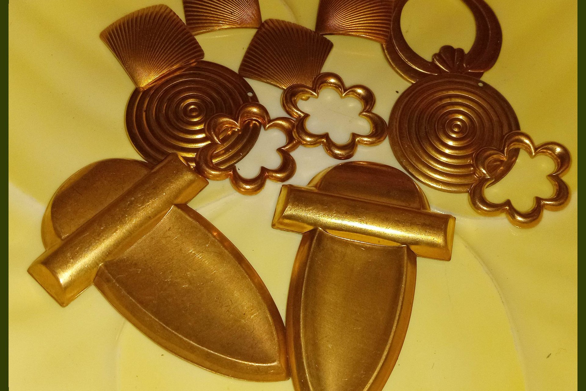 Unique Freeform Vintage Brass Findings Made in USA Lot