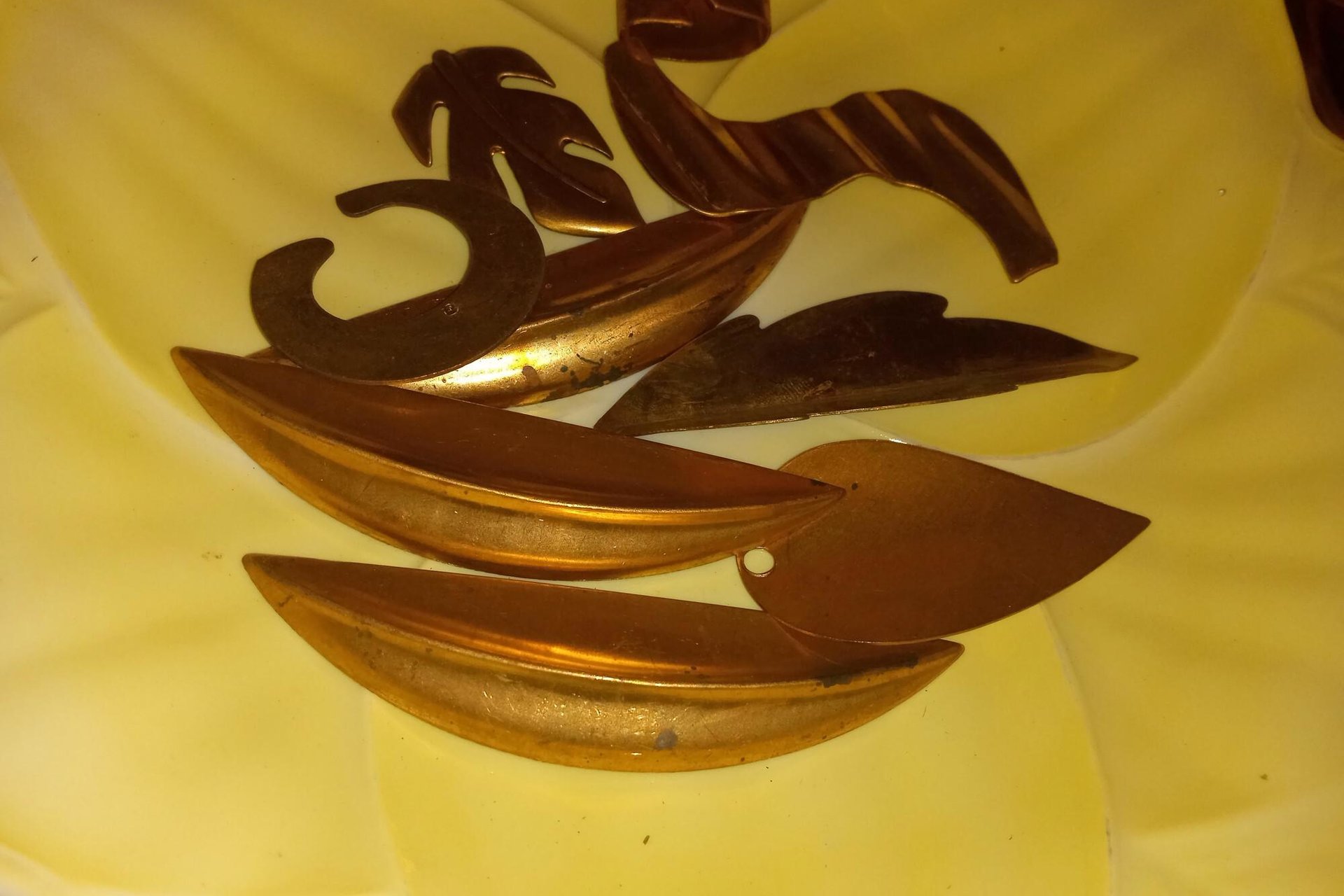 Unique Freeform Vintage Brass Findings Made in USA Lot