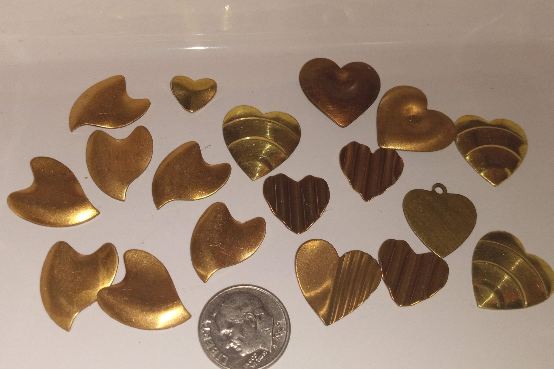 Unique Freeform Vintage Brass Stampings Made in USA Lot
