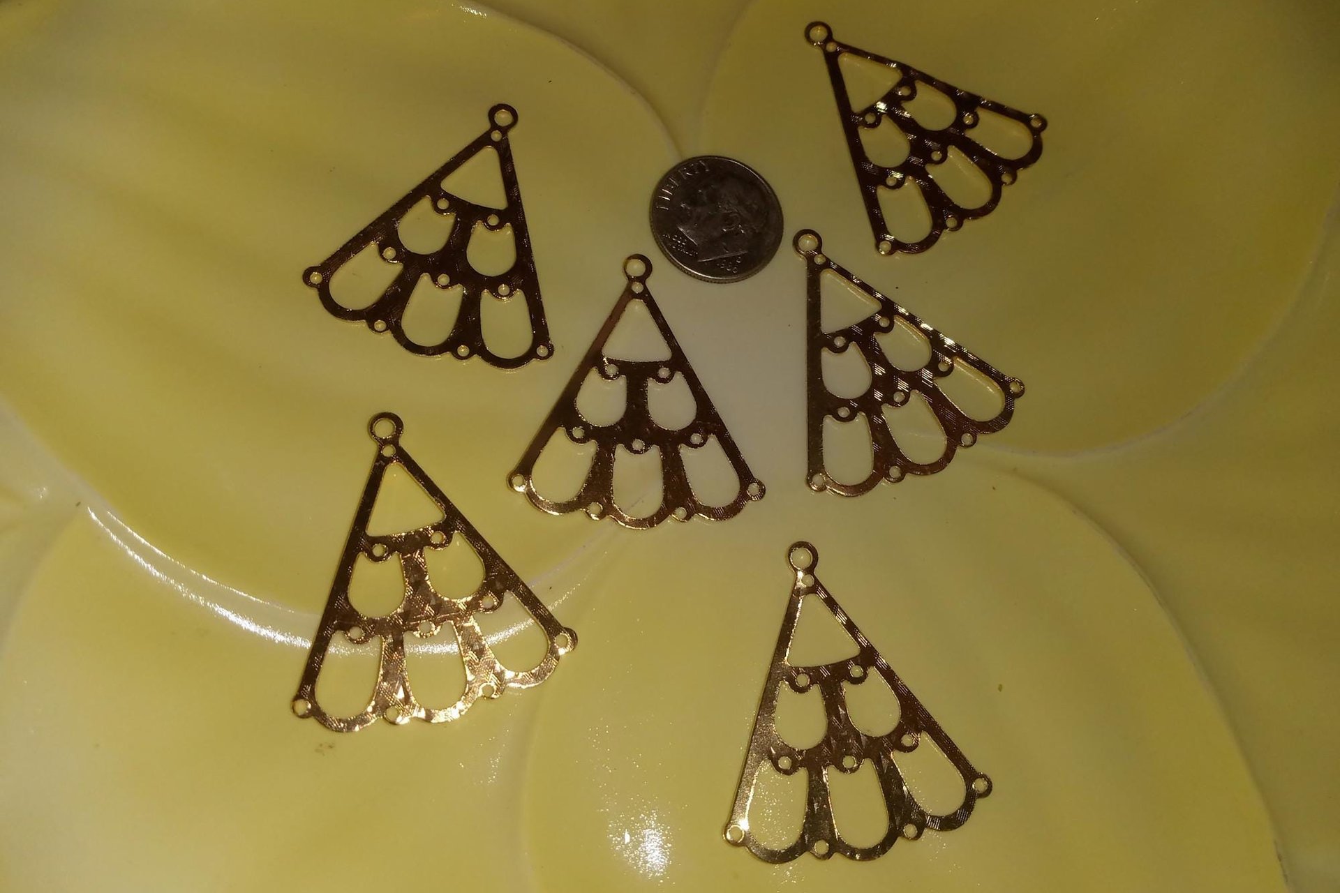 Gold Plated Lightweight Metal Chandelier Earrings Connectors