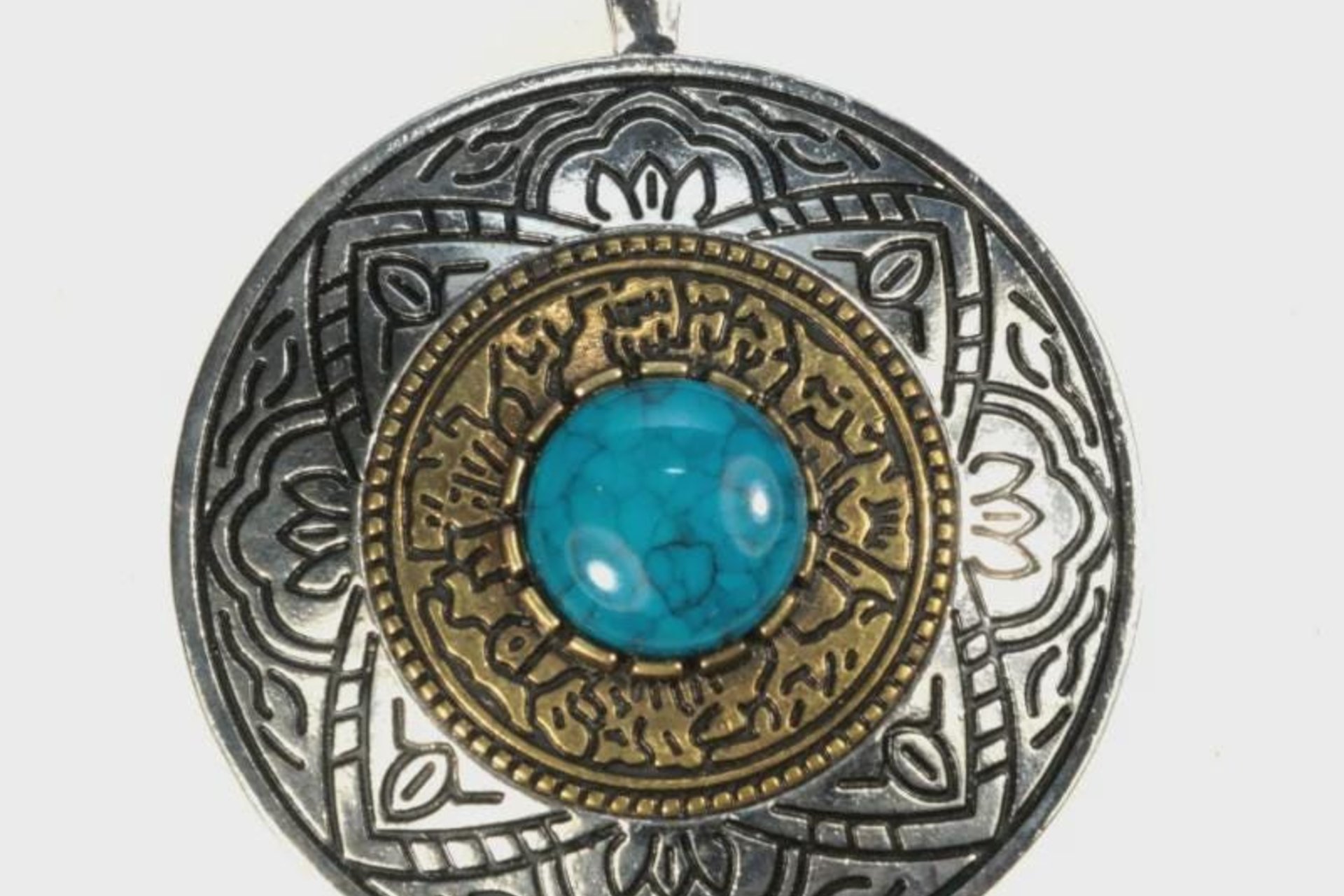 Large Premier Design Vintage Composite Turquoise Pendant
