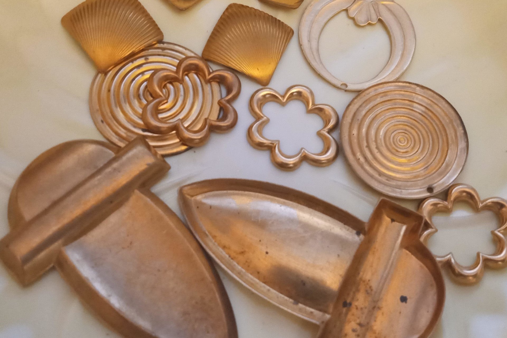 Unique Freeform Vintage Brass Findings Made in USA Lot