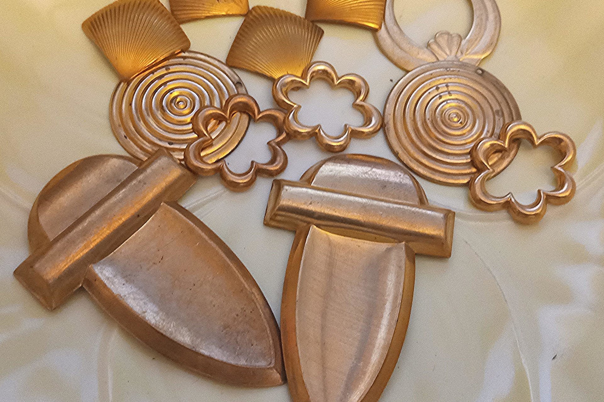 Unique Freeform Vintage Brass Findings Made in USA Lot