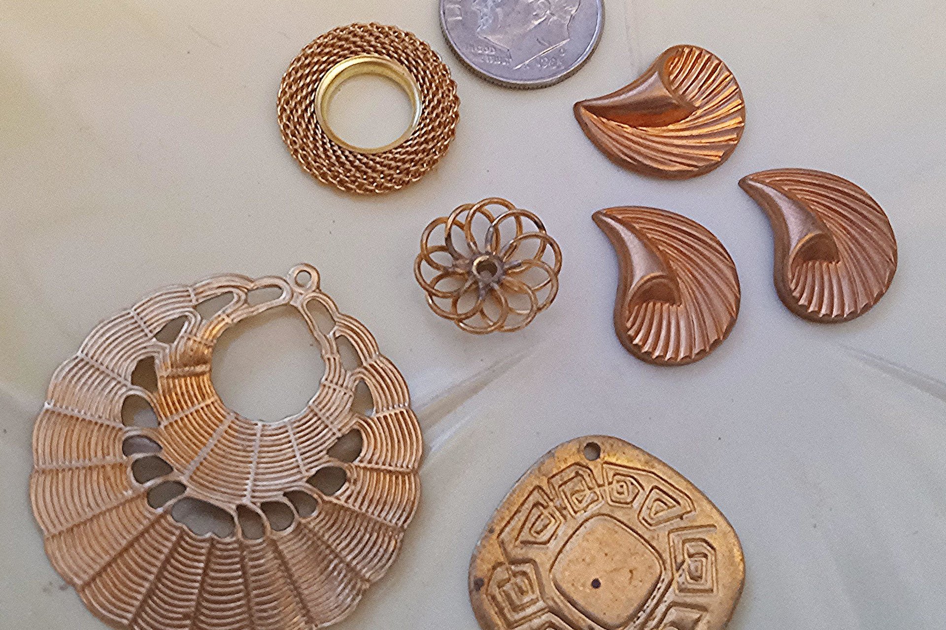 Unique Freeform Vintage Brass Stampings Made in USA Lot