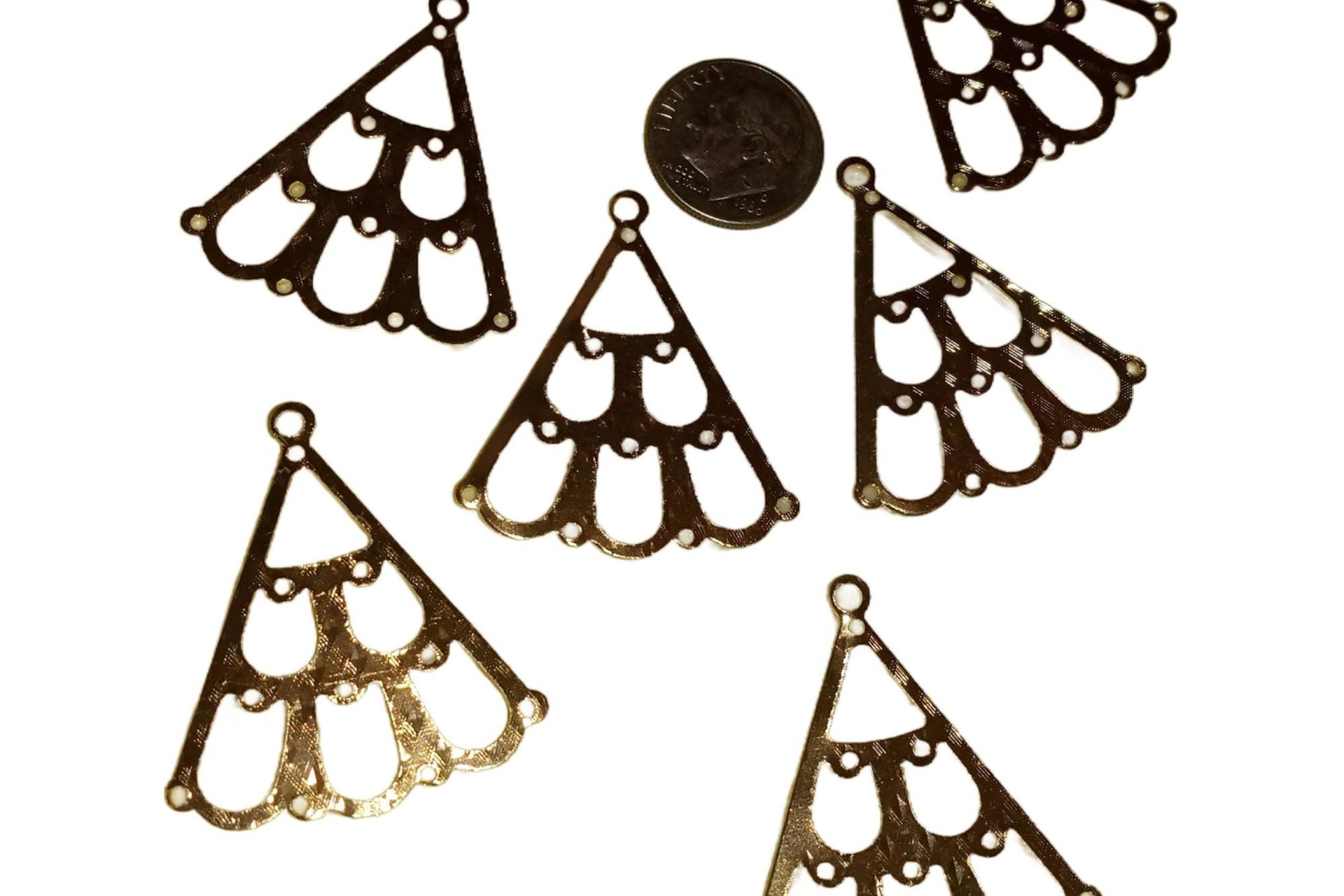 Gold Plated Lightweight Metal Chandelier Earrings Connectors