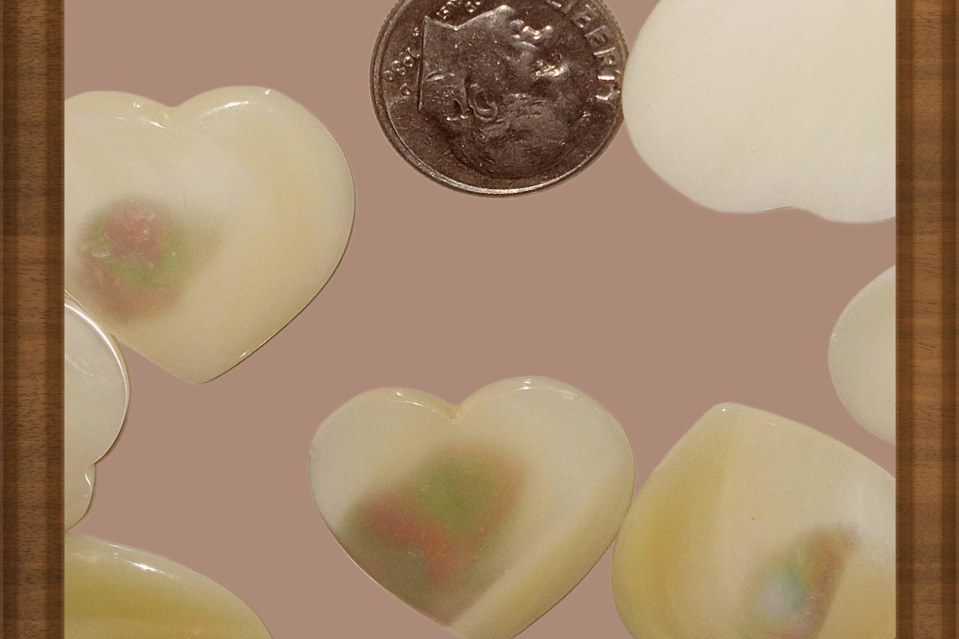 Genuine Mother of Pearl Heart Shaped Pendant 25mm