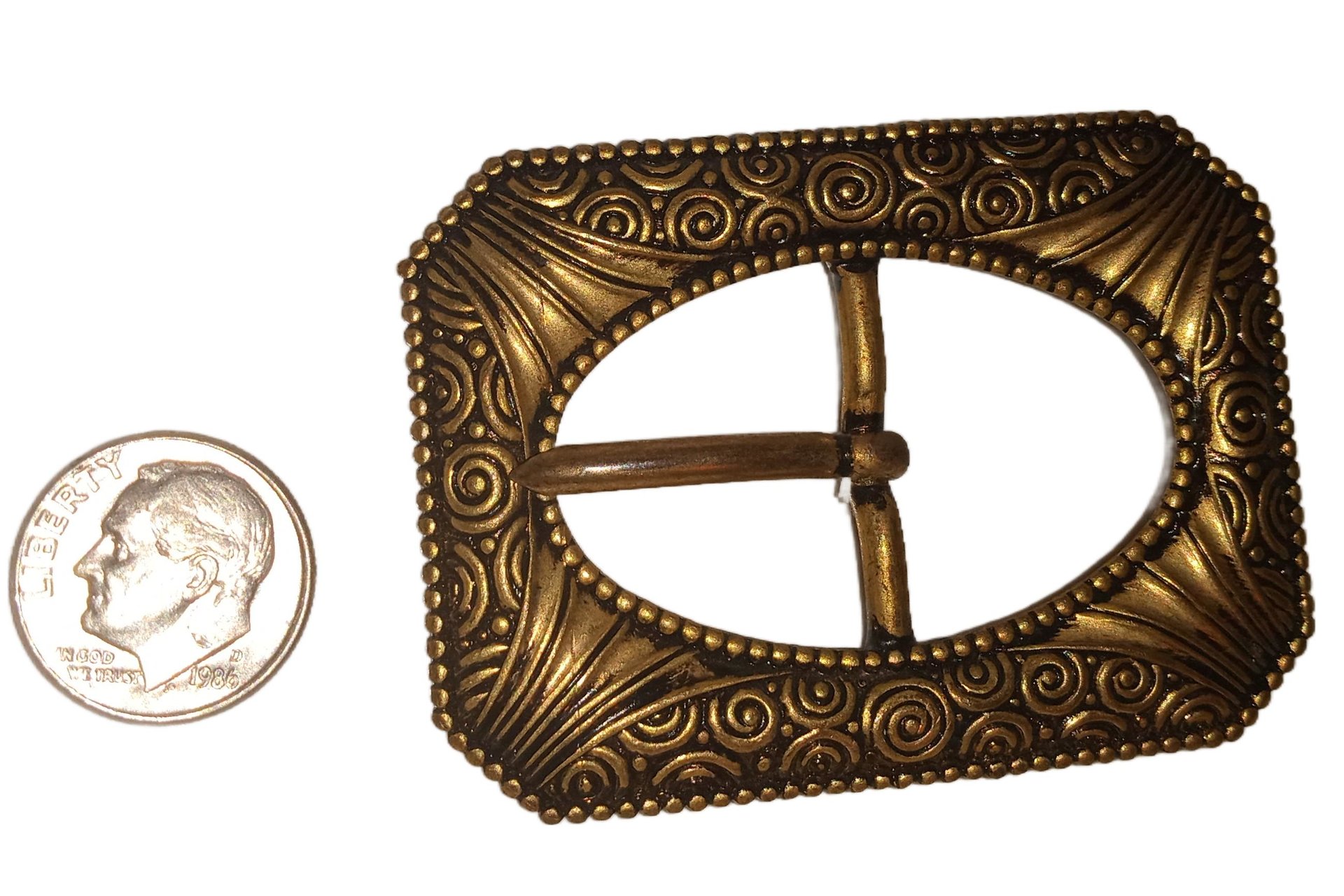 Vintage Brass Fancy Belt Buckle