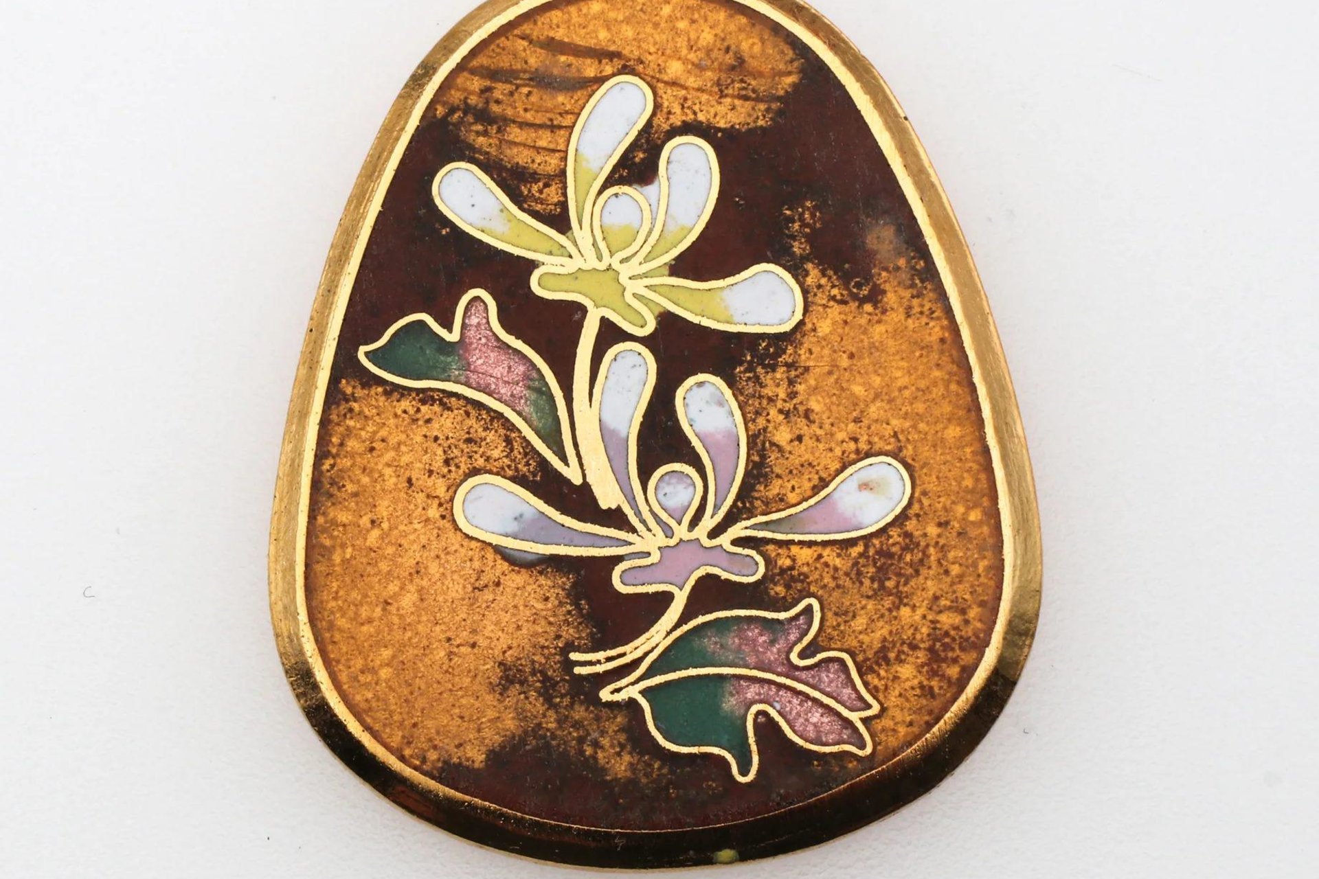 Floral Pattern Cloisonne Pendant