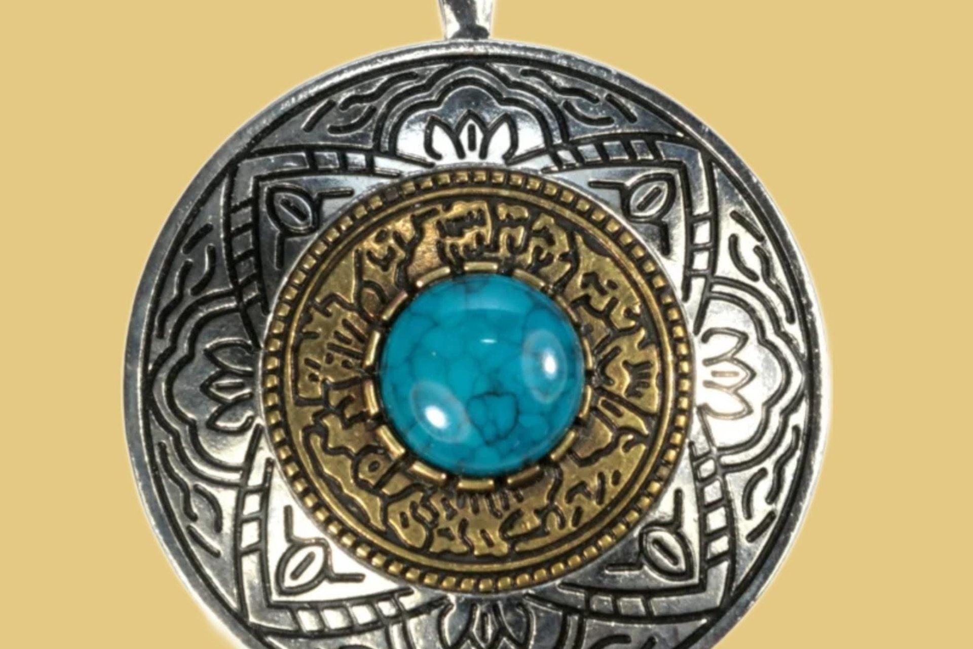 Large Premier Design Vintage Composite Turquoise Pendant