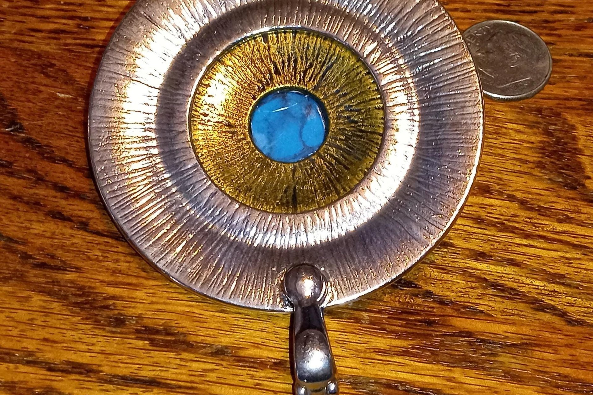 Large Premier Design Vintage Composite Turquoise Pendant