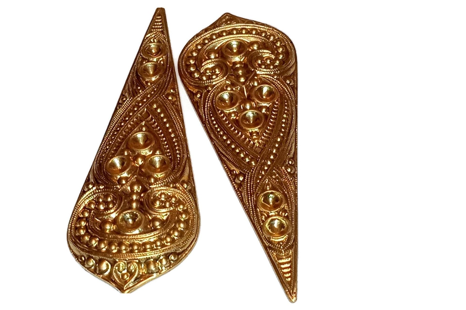 Ornate Brass Stampings Long 78mm Findings- Made in USA