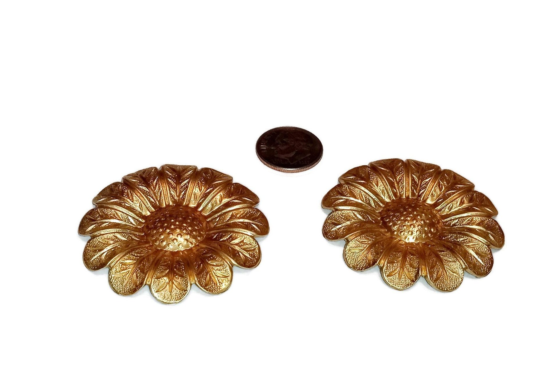 Large Brass Flower Stamping- Made in USA