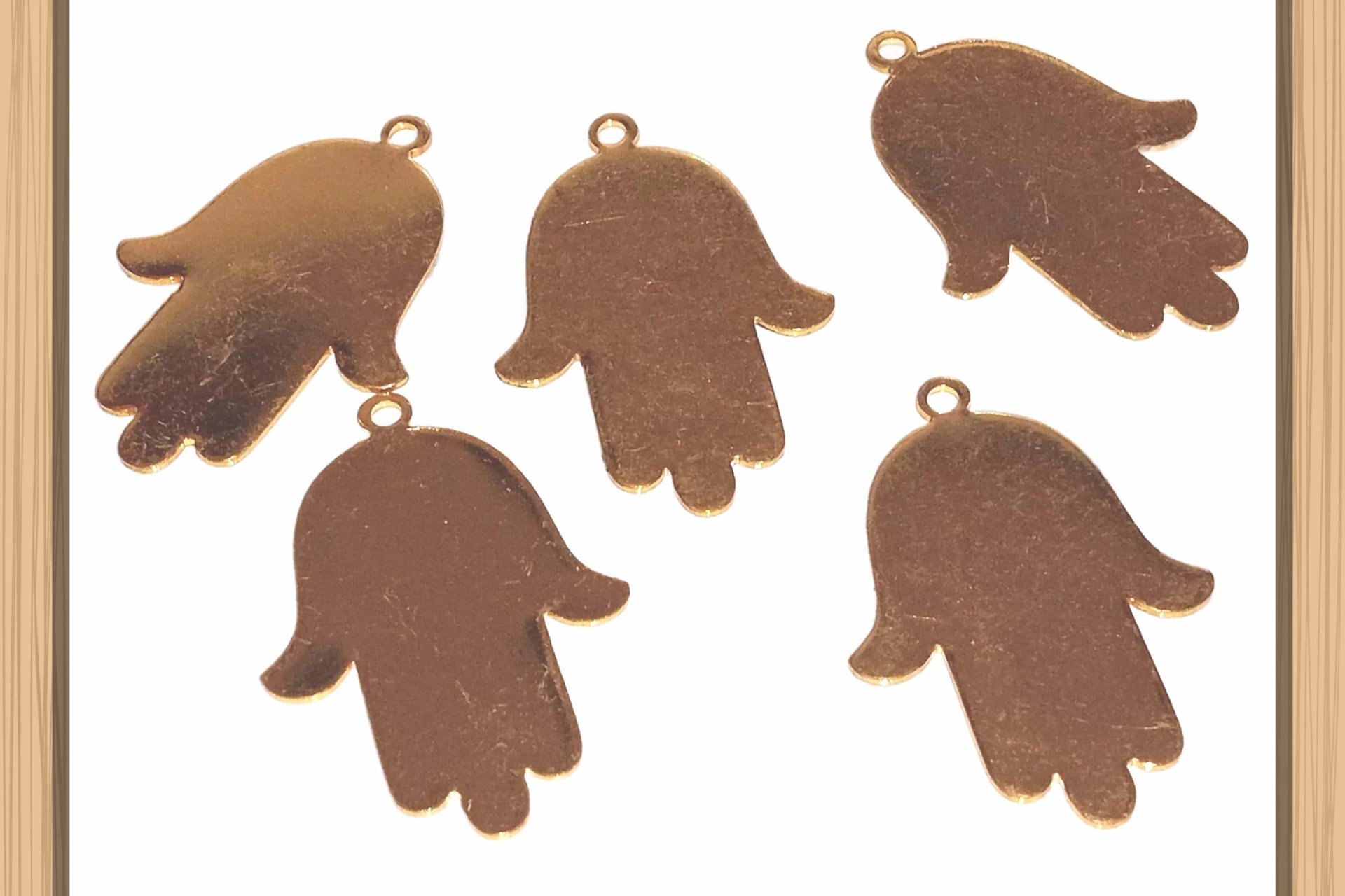 Gold Tone Metal Hand Charms