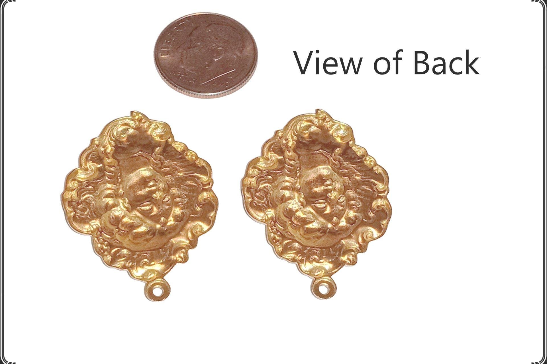 Solid Brass Victorian Style Ladies Portrait Charm -USA