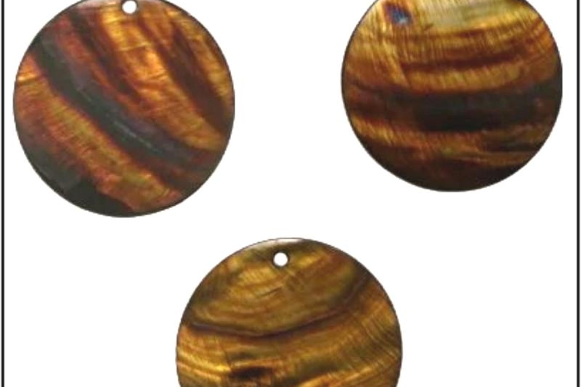 Natural Brown Mother of Pearl Round Pendants