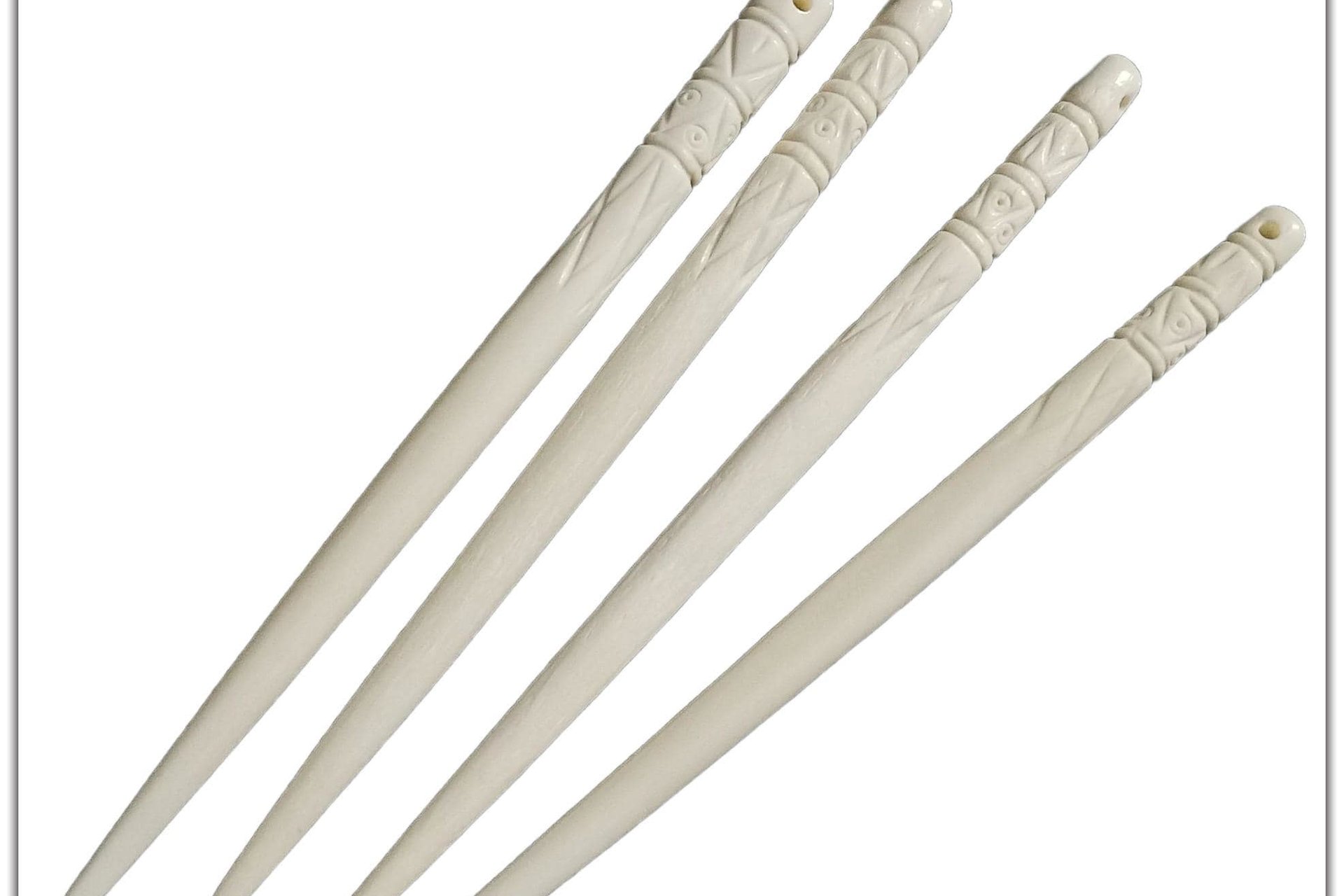 White Bone Tusk Hair Sticks -4 pieces per order