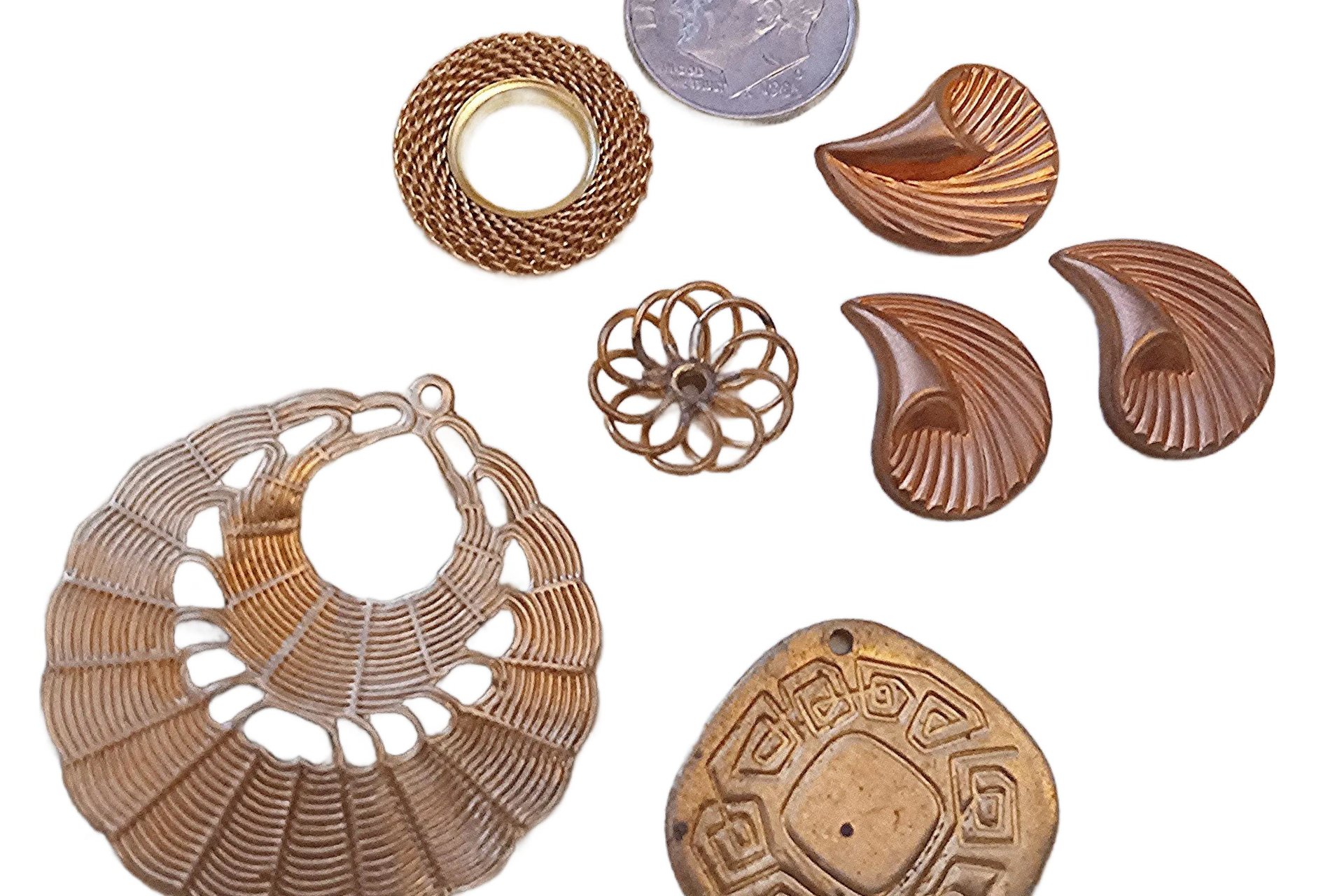 Unique Freeform Vintage Brass Stampings Made in USA Lot