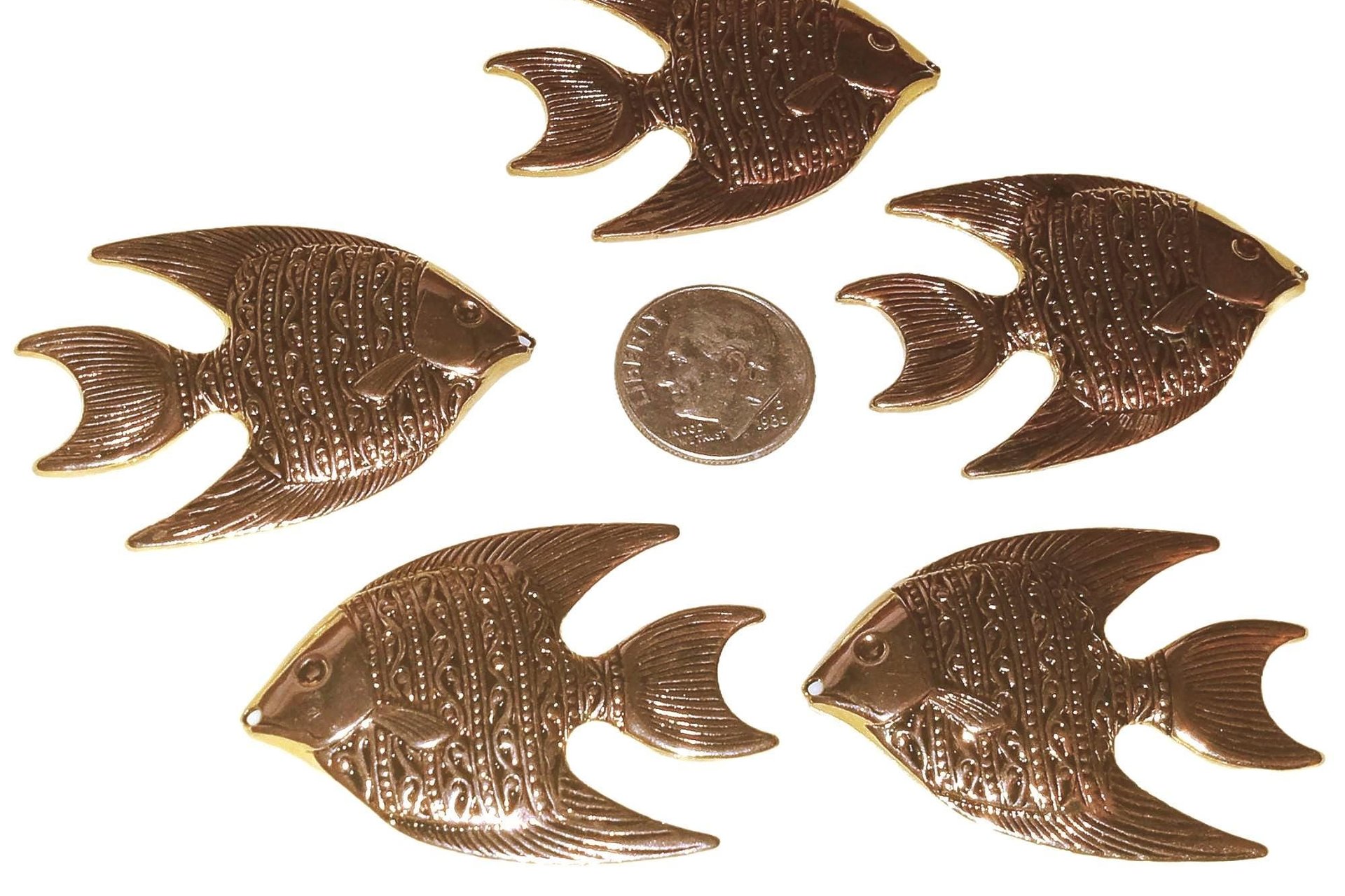 Large Detailed Gold Plated Fish Pendant NOS