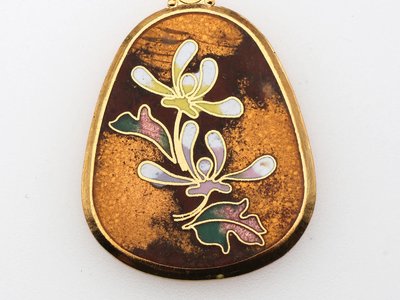 Floral Pattern Cloisonne Pendant