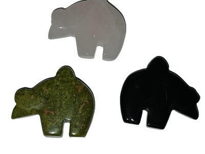 Genuine Stone Bear Pendants: Jewelry Making Set