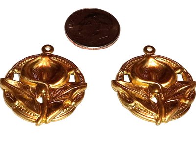 Solid Brass Calla Lily Flower Stamping Charms USA