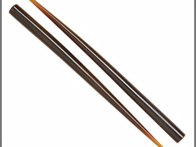 6" Hair sticks, brown horn end-drilled